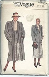 9084 EZ VOGUE UNLINED A-COAT, JACKET,  LONGER PLEAT SKIRT PATTERN 8-12